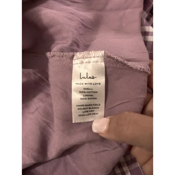 Lulus Purple Plaid Tiered Midi Dress Small Cottage Bustier Women Flair Sundress - Image 3