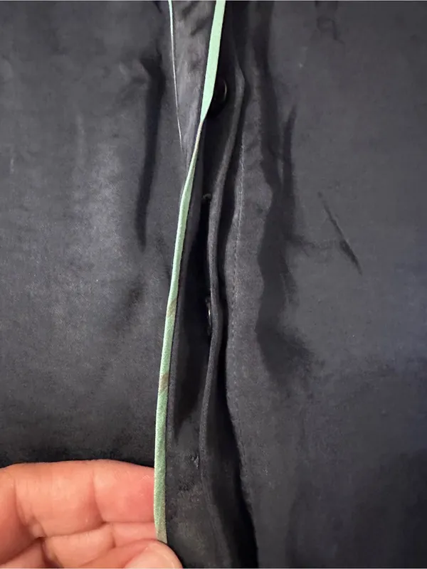 Wildfang The Empower Satin Midi Dress - Navy Satin with Mint Trim - NWT - Sz XL - Image 8