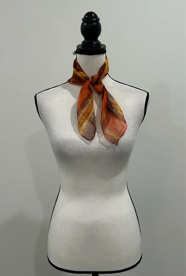 Autumn Toned Hair Scarf Orange - Image 4