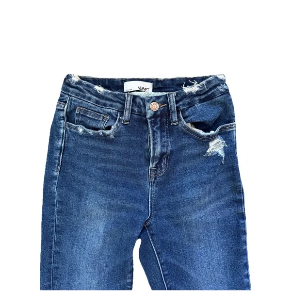 Vervet Jeans Womens 25 Blue Denim Stretch Mid Rise Fray Distressed Ankle Skinny‎ - Image 4