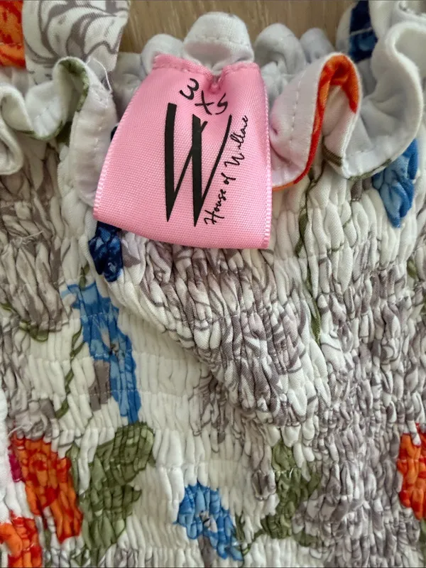 3XS fancy ruched top mini dress with shoulder ties. - Image 2