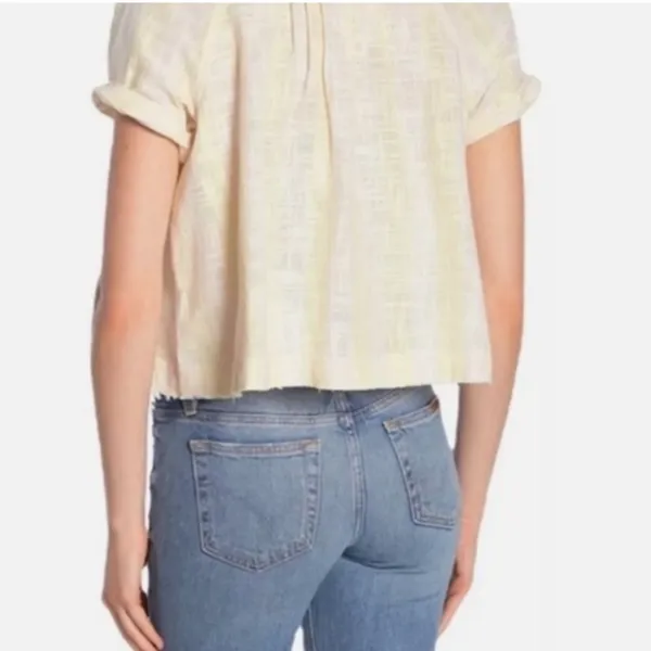FREE PEOPLE Away At Sea Striped Shirt Top Medium - Image 4