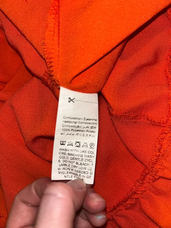 Orange Cut Out Ruched Ruffle Hem Cami Dress - Image 13