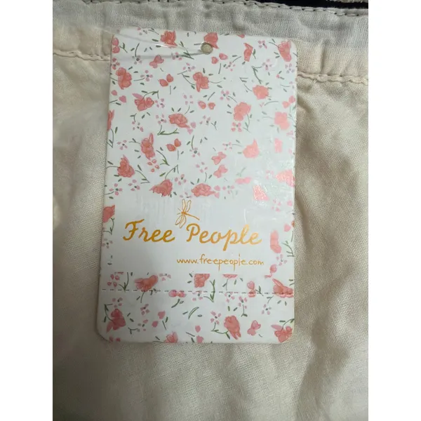 Free People Apple of Eye Lace Mini Skirt Tea Cream Black Trim Size‎ 10 - Image 5