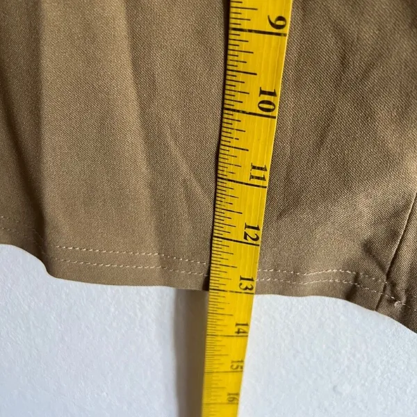 Beige Micro Mini Skirt, Minimalist, Bimbo, Preppy, Retro, Feminine,‎ Y2K, Large - Image 3