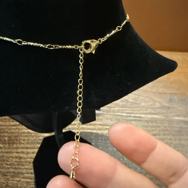 Gold Cross Orb Pendant Necklace - Image 2