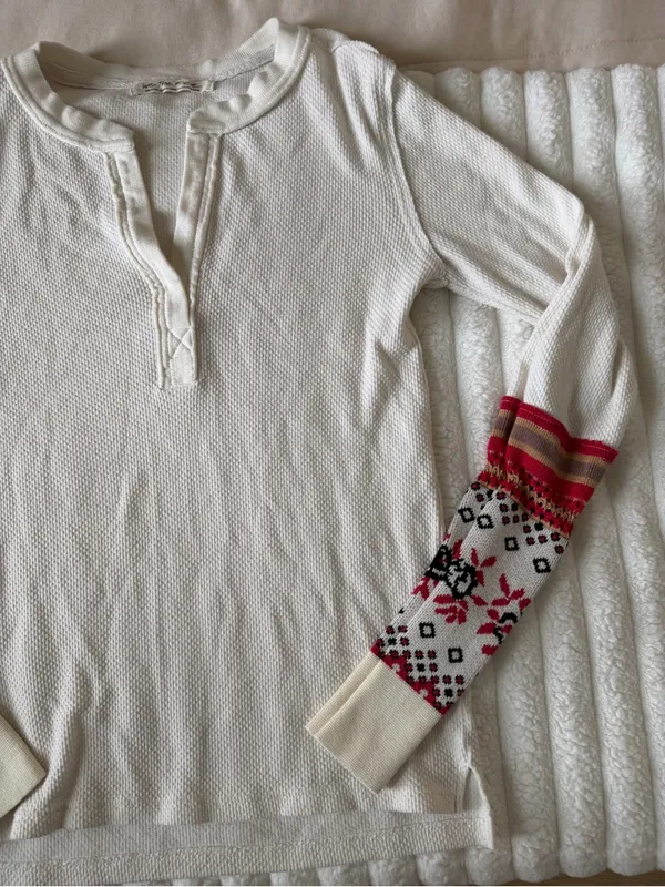 Free People | WE THE FREE Cream Thermal Henley - Image 3