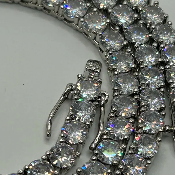 Moissanite Iced Out Tennis Chain Silver 5mm 22 Inches Brand New VVS1 Fast Ship - Image 3