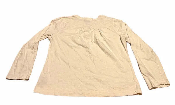 Ralph Lauren Cream Henley Tee with Button Placket - Image 2