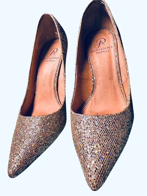 Adrianna Papell Special Occasion Bridal Glitter Sparkle Pointed Heels Size 7.5 - Image 3