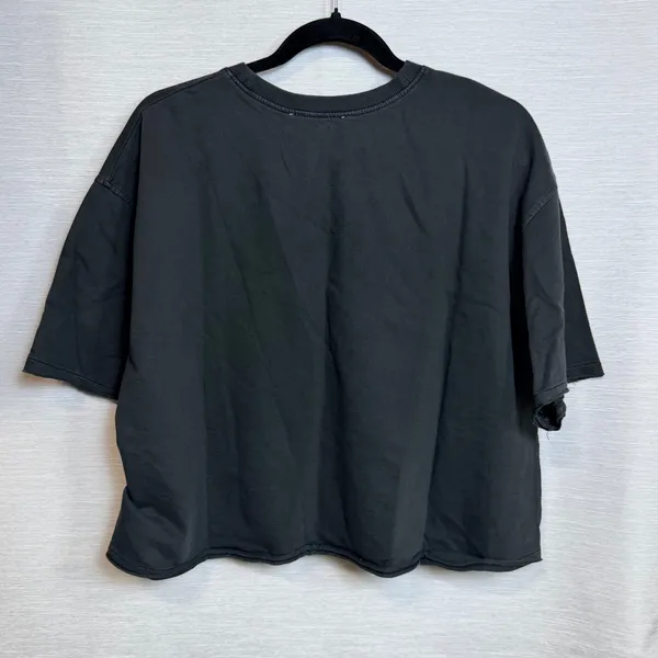 Double Zero Womens Black Cotton Boxy Crop Top and Drawstring Shorts Set Large - Image 3