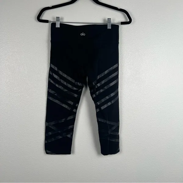 Alo Airbrush‎ Stripe Leggings Black Sz S - Image 6