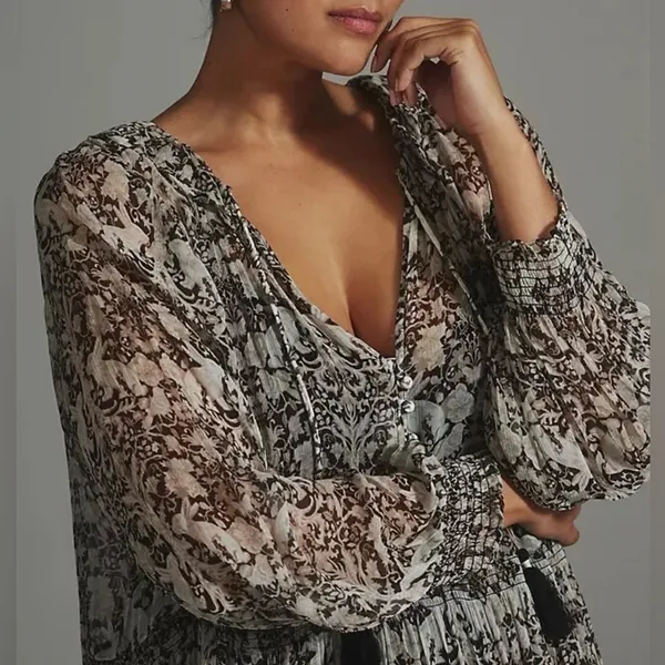 Anthropologie Marais Chiffon Maxi Dress - Image 3