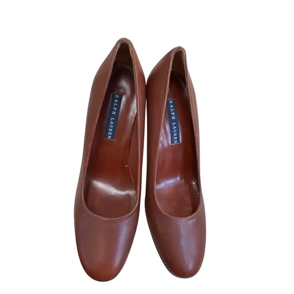 Ralph Lauren Womens Red 3" Block Heels Leather Slip-On Shoes Size 5.5B SKU 8229 - Image 16