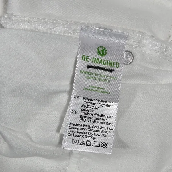 J Crew Mid Rise Short White‎ Denim Cutoff Frayed Hem Size 32 - Image 5