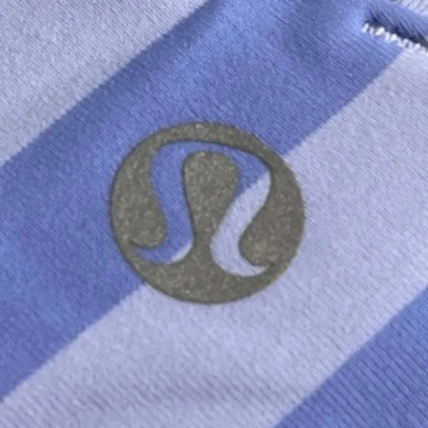 Lululemon Energy Blue Striped Sleeveless Athletic Yoga Gym Sports Bra Tank Top 2 - Image 4
