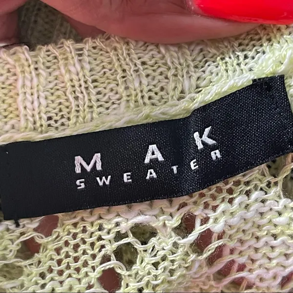 MAK SWEATER | Yellow Lightweight Knit Sweater Sz S - Image 6