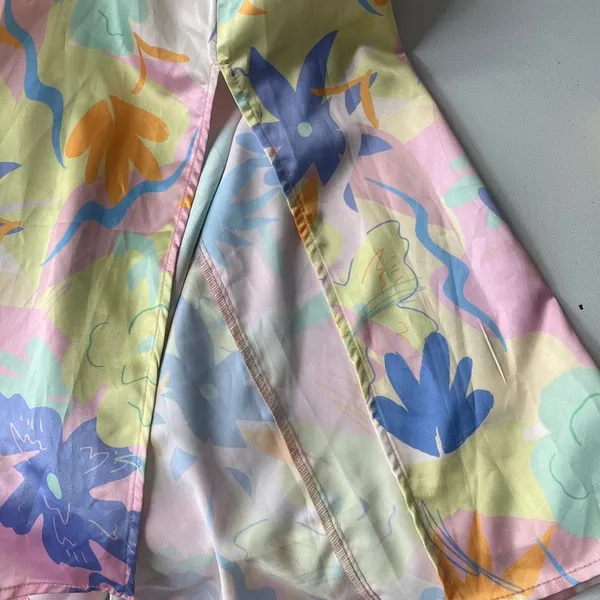 Chi Chi Satin Slip Dress Sz 10 Y2K Coquette Pastel Florall Festival Maxi Resort - Image 10