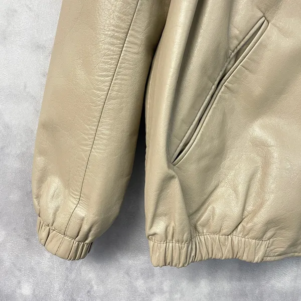 Vintage A&F Originals Women Leather Jacket Size 8 Tan Western Bomber Indie Retro - Image 5
