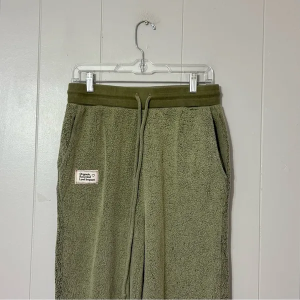 People of Leisure Green Joggers Size L Organic Cozy Lounge Sweatpants - Image 3
