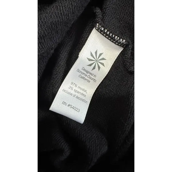 Athleta Womens Black Tulip Hem Raglan Sleeve Modal Sweatshirt Large L 4602 - Image 6