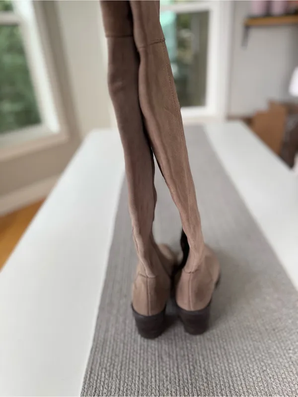 Seychelles Taupe Suede Over-the-Knee Block Heel Boots Sz 8 - Image 8
