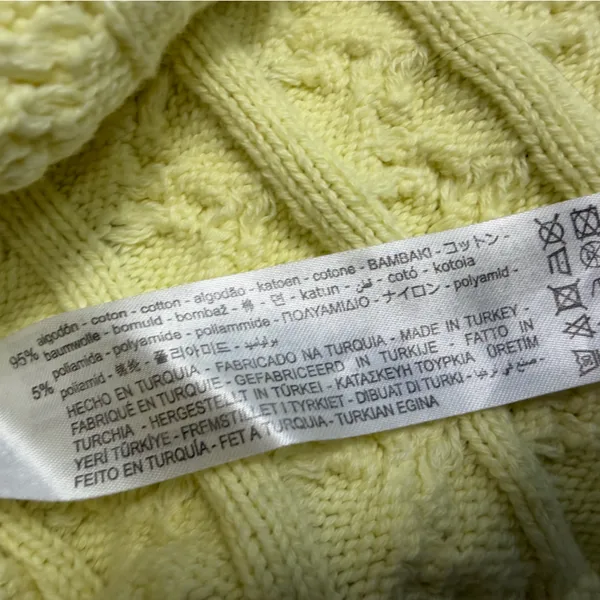 Zara Vest Cable Knit Yellow Fisherman Sweater Vest Tank Top Fall Chunky‎ Preppy - Image 5
