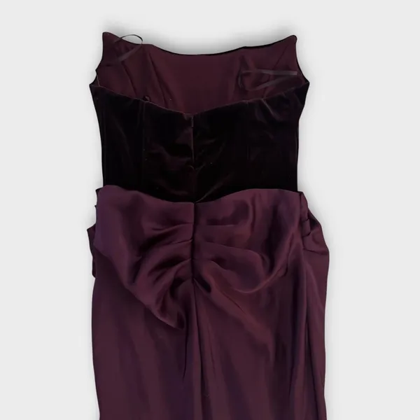 NEW Betsy & Adam Strapless Velvet & Satin Dress Size 8 - Image 8
