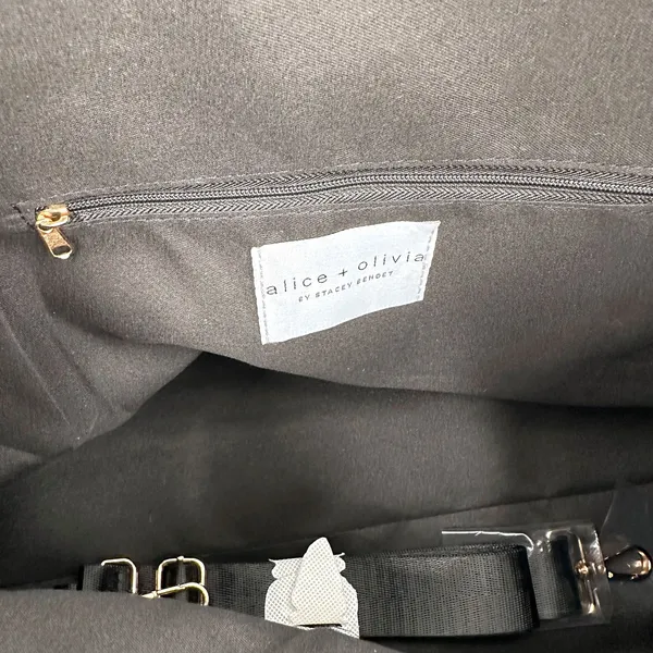 Alice + Olivia Duffle Bag Black and White Positano Stripe Weekender Tote - Image 9