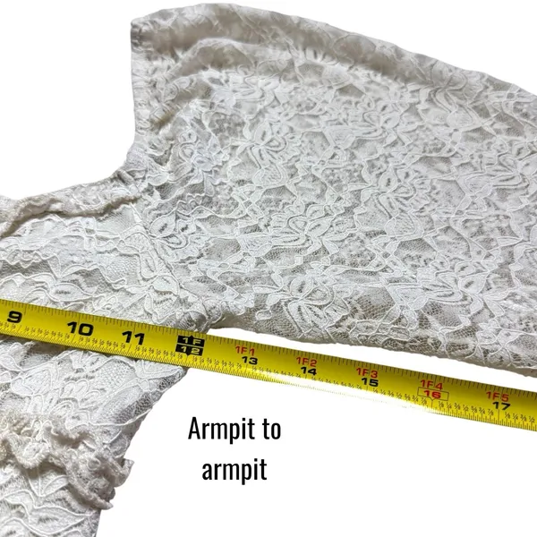 Altar's State Ivory Lace Sweetheart Babydoll Blouse Cottagecore Fairy Feminine S - Image 9