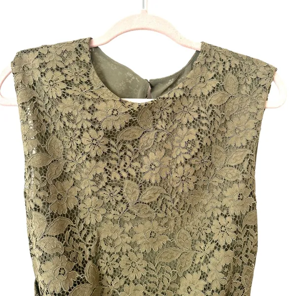 ZARA Floral Lace Midi Dress Green NWT Medium‎ - Image 4
