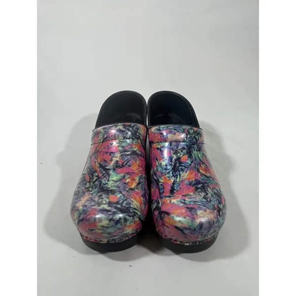 Dansko Professional Women Clog Multi Color Abstract Print‎ Slip On Medical Sz 38 - Image 2