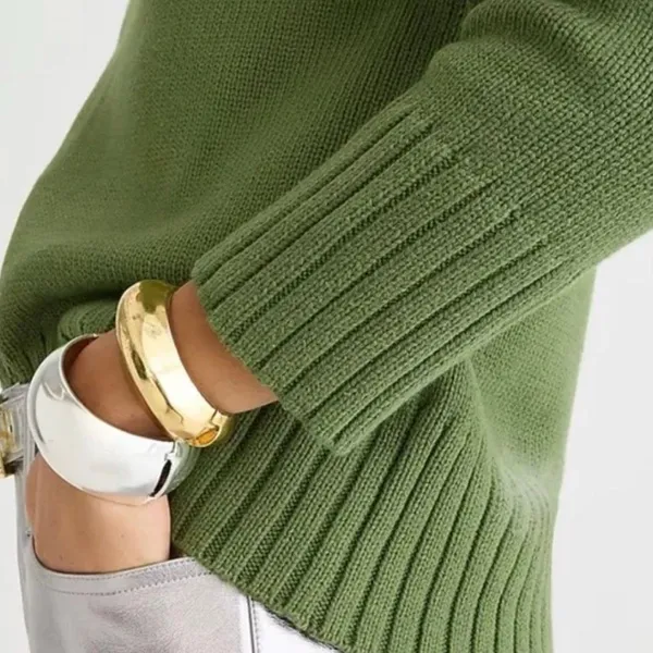 J. Crew 100% Cotton Mockneck Turtleneck Sweater in Utility Green Size S - Image 4