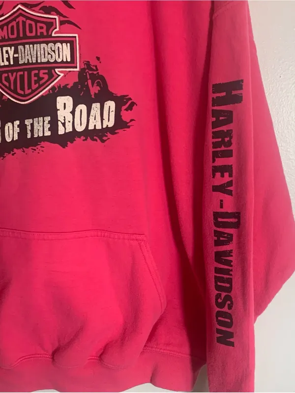 Hot Pink Heavy Blend Pullover Sweatshirt W Harley Davidson Graphic Sz XL - Image 5
