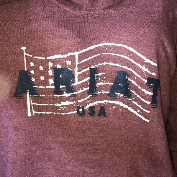 Womens Ariat real hoodie Maroon western country comfy causal size medium USA​ - Image 5
