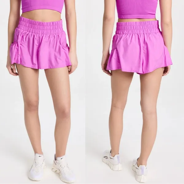 Free‎ People FP Movement Women's Large The Way Home Shorts Vivacious Violet Pink - Image 2