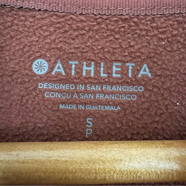 ATHLETA Altitude Polartec Half Zip‎ Sweatshirt Rust Size S Small - Image 9