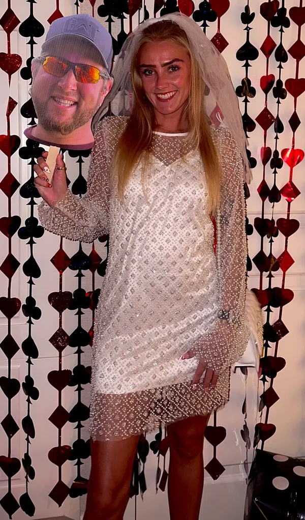 Lulus White Sequin Pearl Midi Dress - Image 2