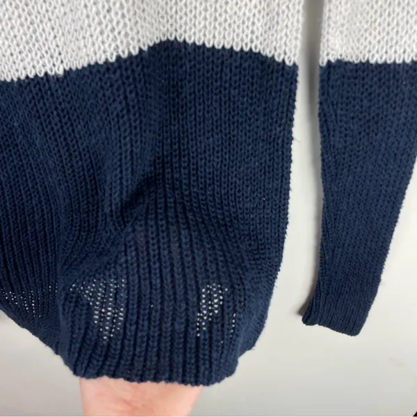 Lauren Ralph Lauren Linen Cotton Open Knit Stripe Sweater Western Sz Large - Image 13