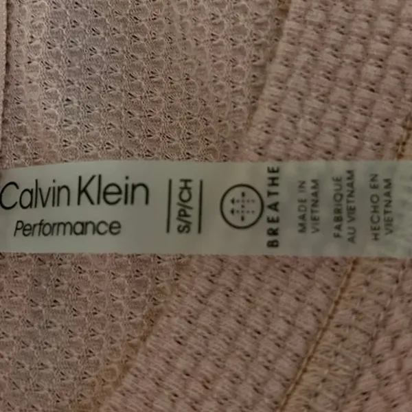 Calvin Klein Pink Waffle Knit Ruched Short Sleeve V Neck T Shirt Tee Top Size S - Image 3