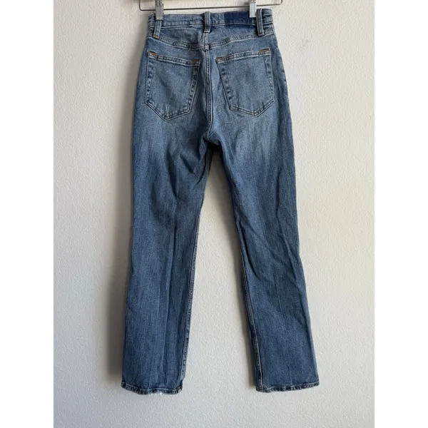 Abercrombie & Fitch Women's 24/00 Distressed The‎ Ankle Straight High Rise Jeans - Image 2