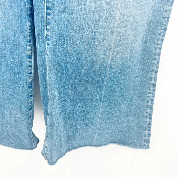 Madewell Womens Curvy Flared Wide-Leg Jeans Boho Raw‎ Hem DM7401 Blue Size 31 - Image 3