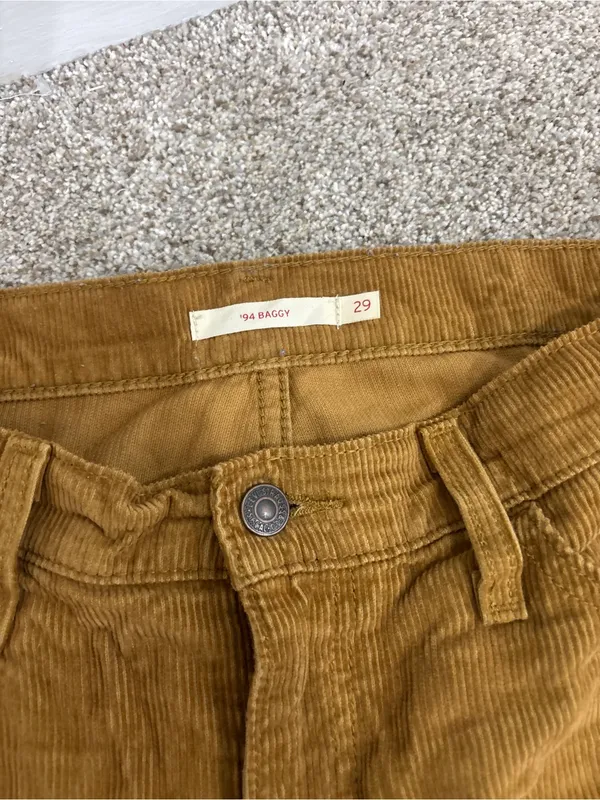 Levi's ‘94 Baggy Corduroy Pants Women's Size 28 Brown Cotton High Rise Straight - Image 9
