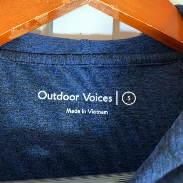 Outdoor Voices Women Navy‎ Blue Heathered Hoodie Thumbholes Size S Performance - Image 2