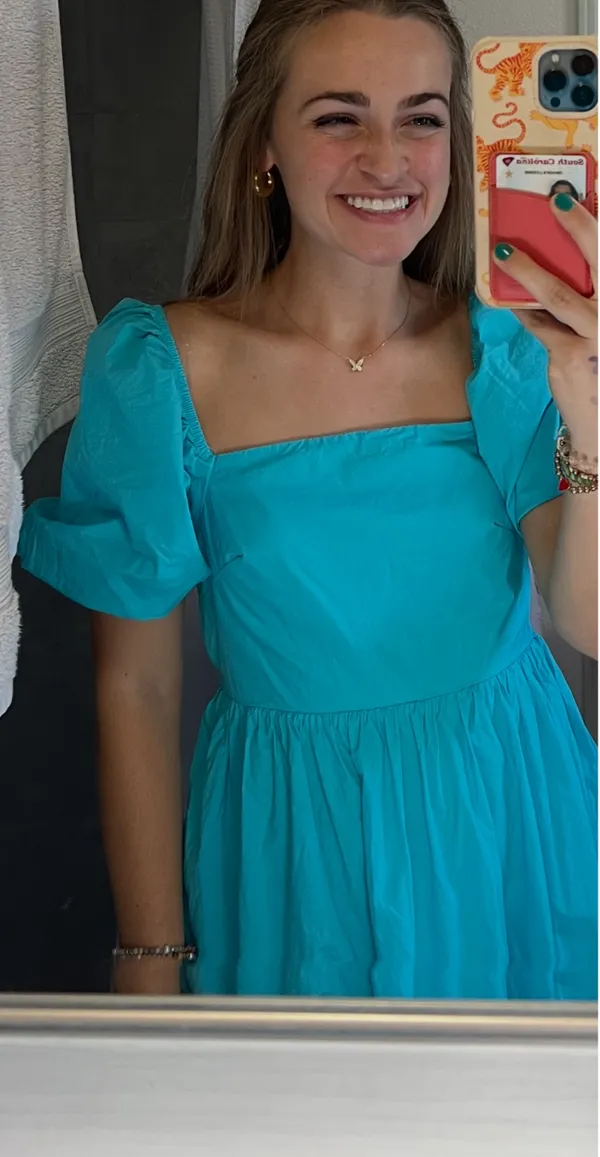 A New Day Blue Puff Sleeve Mini Dress - Image 7