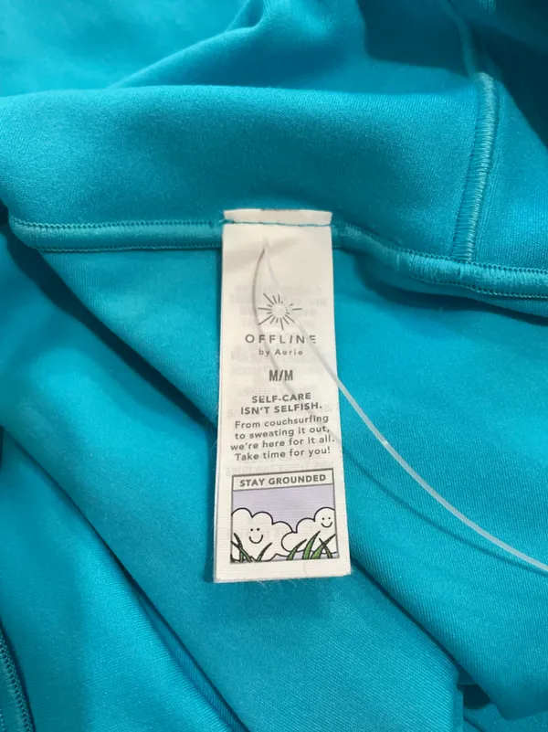 OFFLINE By Aerie Real Me Crossover High Waisted 7” Bike Short Blue Medium - Image 6