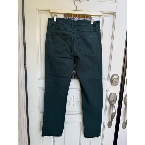 FRAME Le High Straight Jeans Pine Green Raw Hem LHSTRS403C Womens Size‎ 29 - Image 4