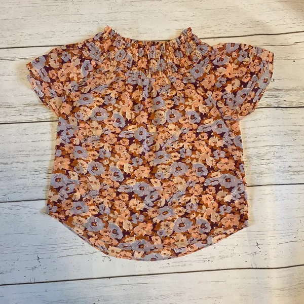 Madewell Smocked Mockneck Top in Floral Breeze Size Medium - Image 6