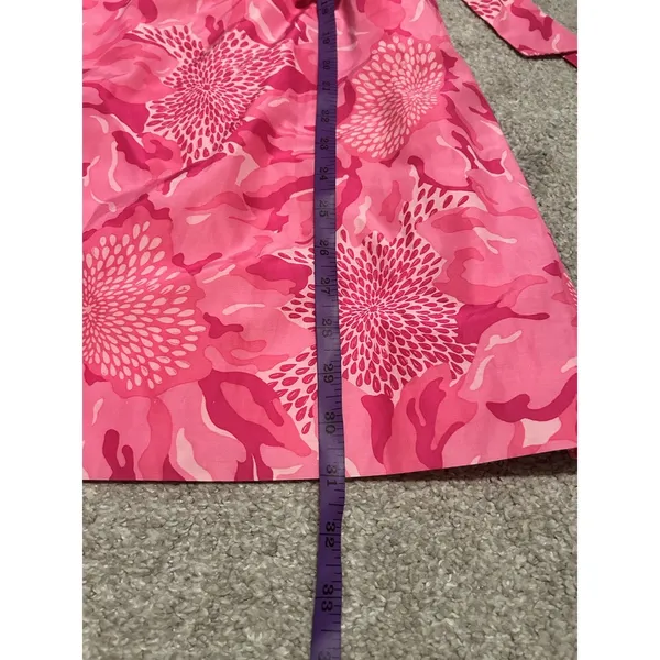 VTG Lilly Pulitzer Strapless‎ Tube Corset Lined Silk Dress Pink Floral Sz 0 - Image 5