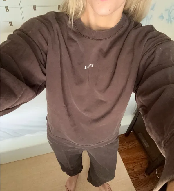 Thrills Sweatpants Sweashirt Loung Set 2-Piece Brown - Image 3